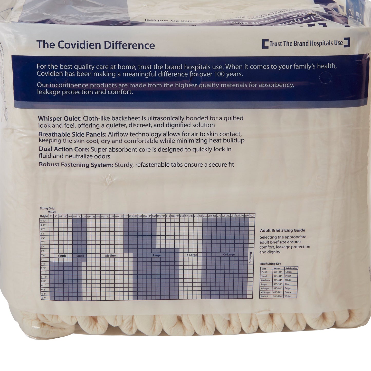 Simplicity Unisex Adult Incontinence Briefs, Moderate Absorbency, Extra Large 65035