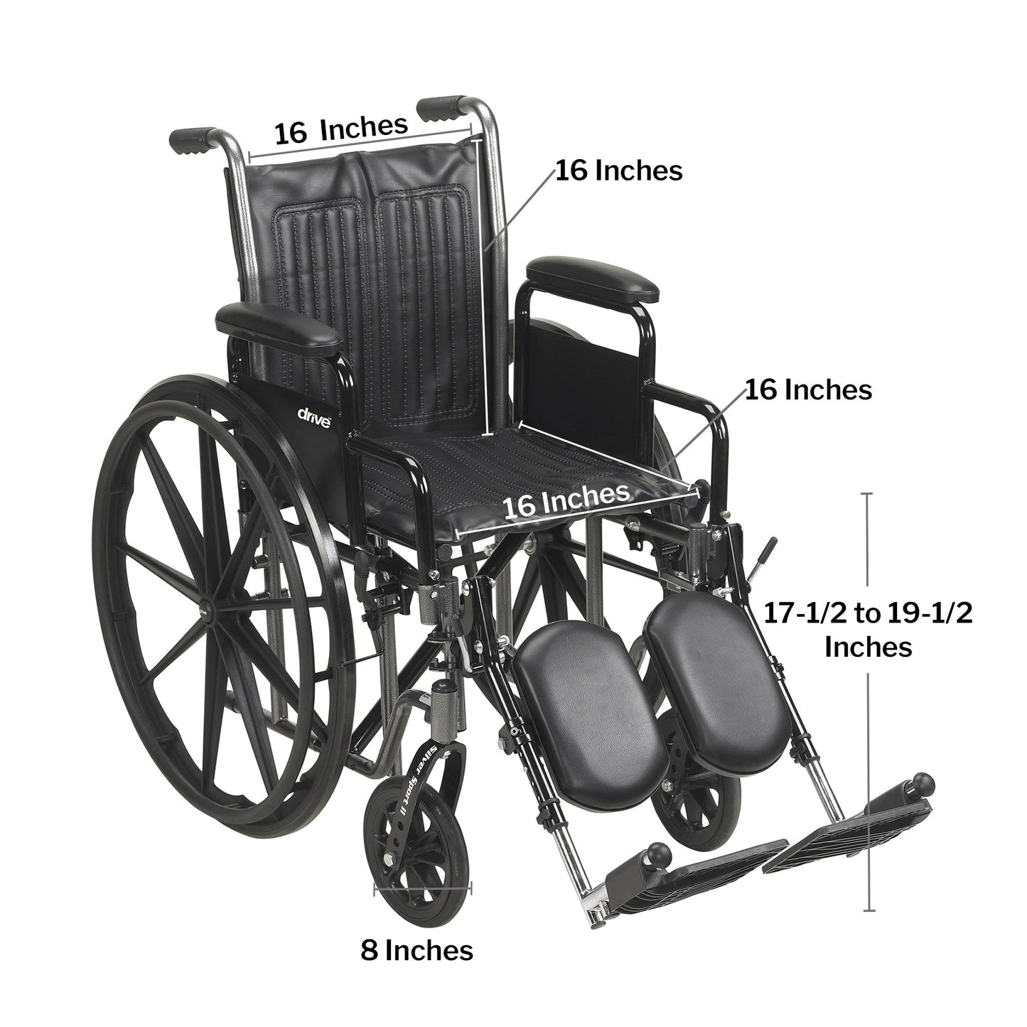 McKesson Wheelchair, 16 Inch Seat Width 146-SSP216DDA-SF