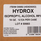 Hydrox Isopropyl Alcohol, 99% Strength Alcohol for Technical Use, 16 ounces D0052