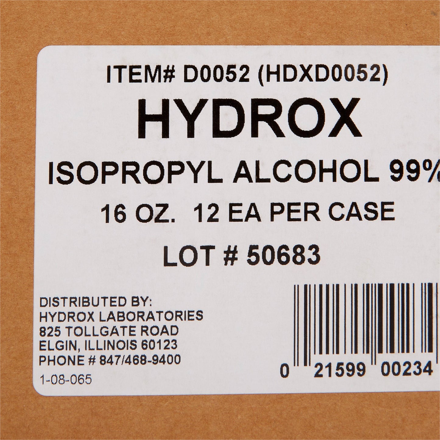 Hydrox Isopropyl Alcohol, 99% Strength Alcohol for Technical Use, 16 ounces D0052