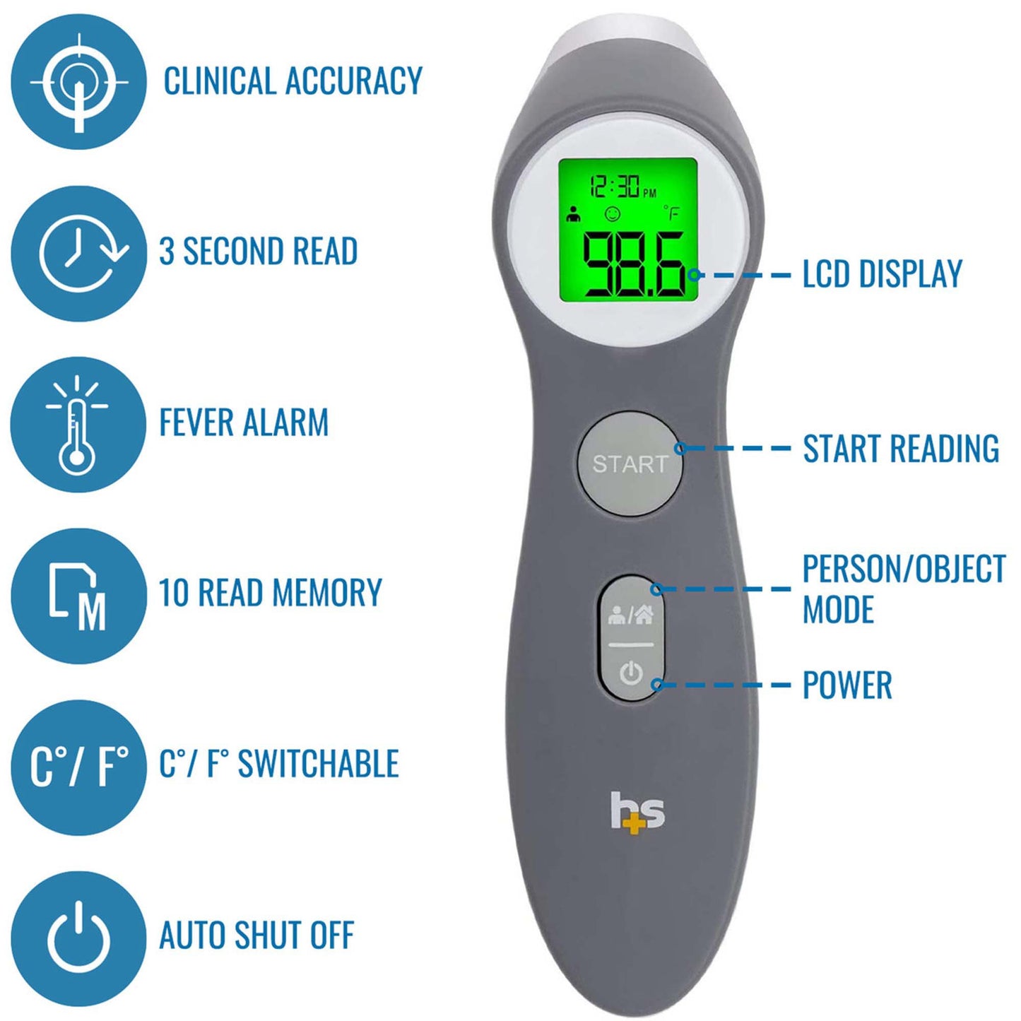HealthSmart® Digital Touchless Infrared Thermometer 18-555-000