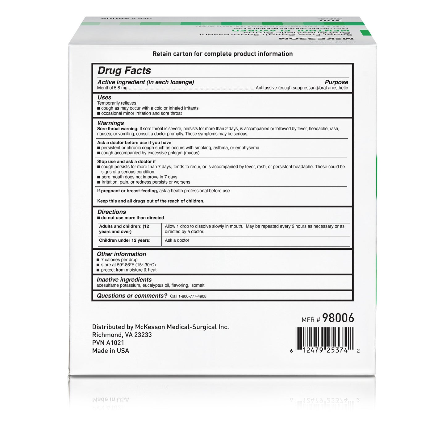 MooreBrand® Menthol Cold and Cough Relief 98006