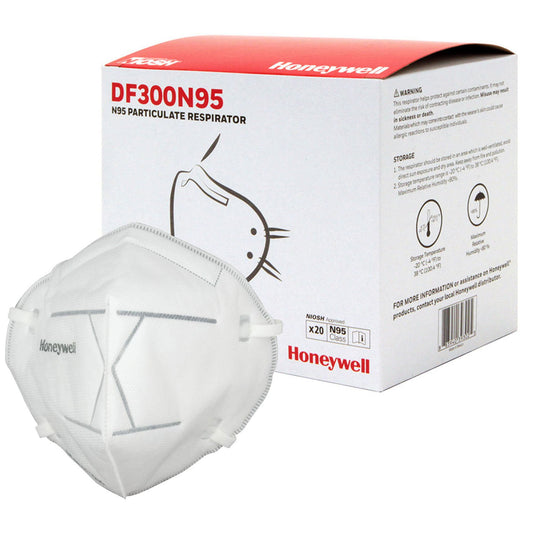 Particulate Respirator Mask Honeywell DF300 Industrial N95 Not Rated Elastic Strap One Size Fits Most DF300N95BX