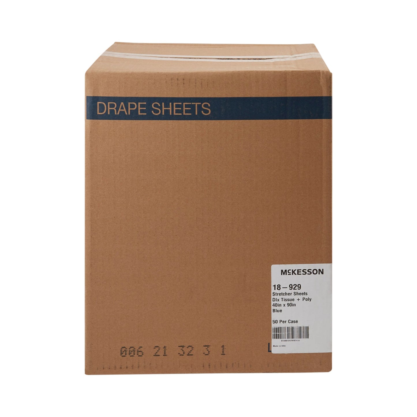 McKesson Blue Flat Stretcher Sheet, 40 x 90 Inch 18-929
