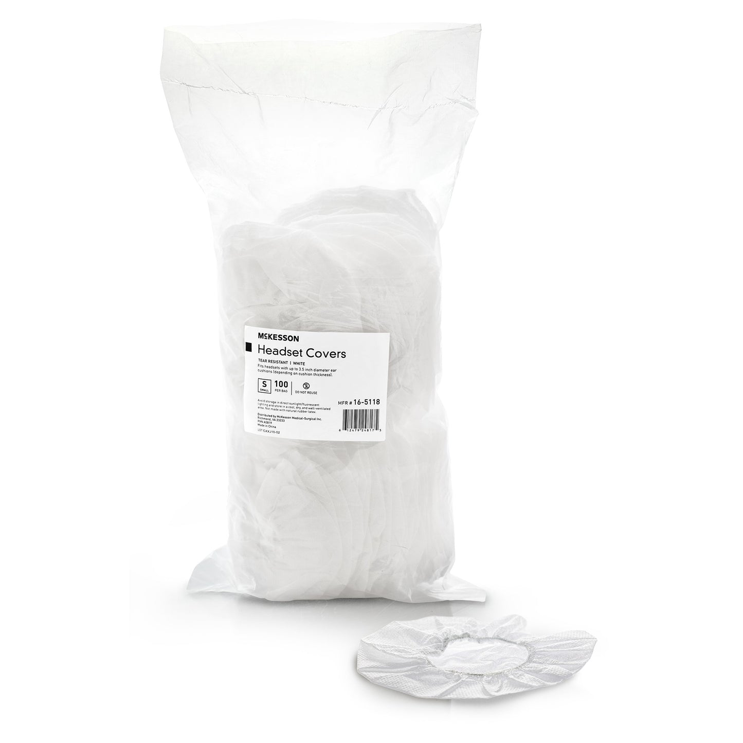 Sanitary Headset Cover McKesson Small For Earmuff of Most Headphones - 16-5118
