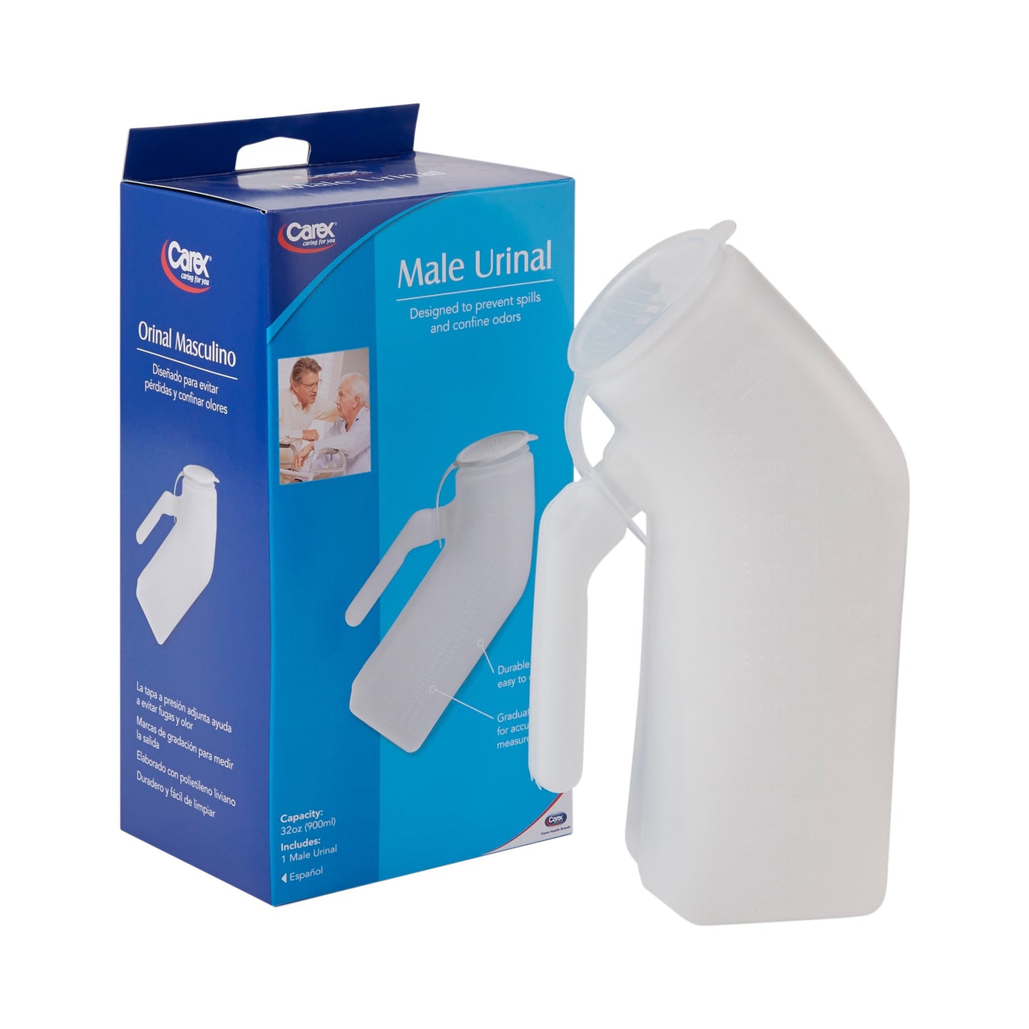 Carex® Male Urinal with Cover FGP70700 0000