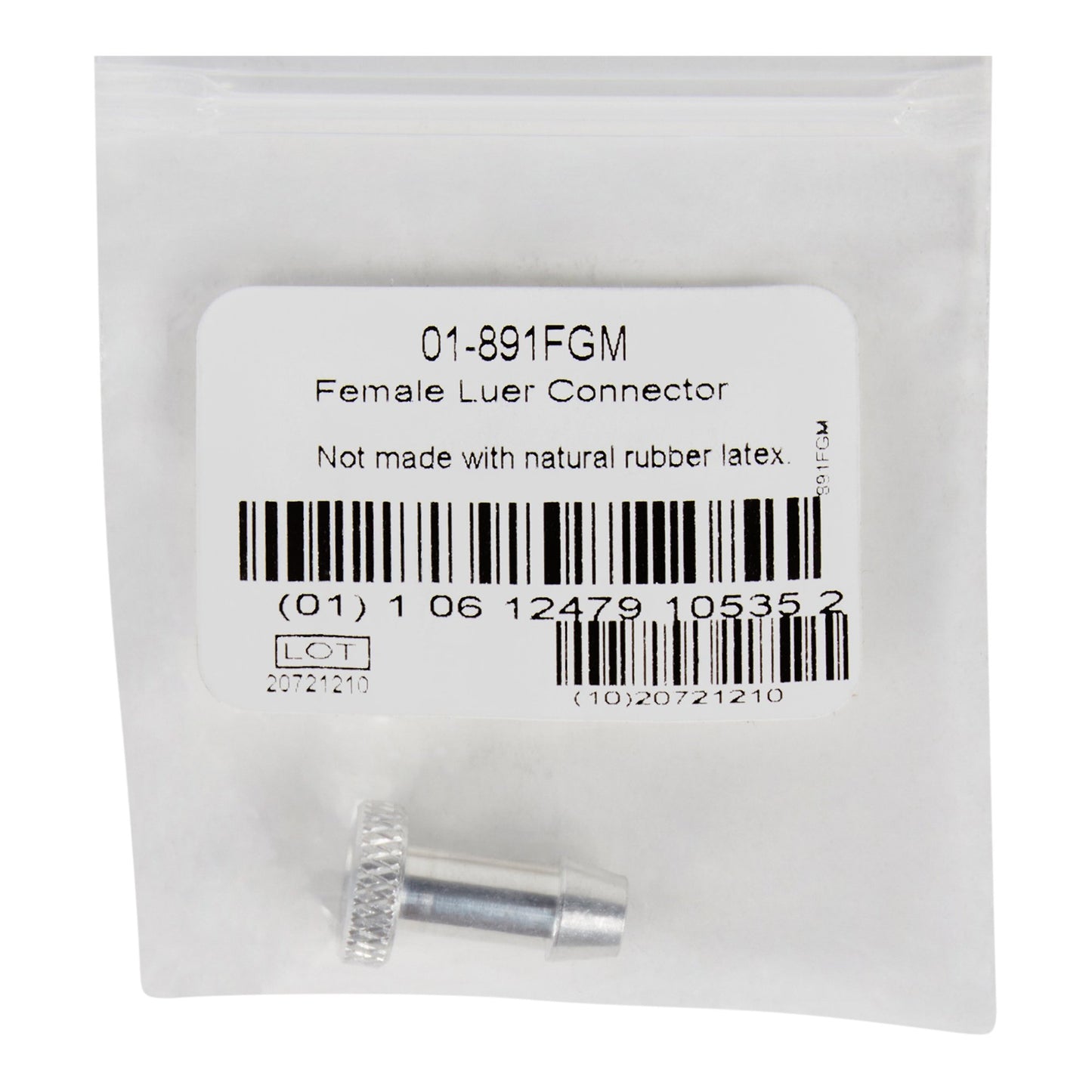 McKesson Brand entrust Performance Plus Female Blood Pressure Unit Tube Luer Connector 01-891FGM, 1 Each