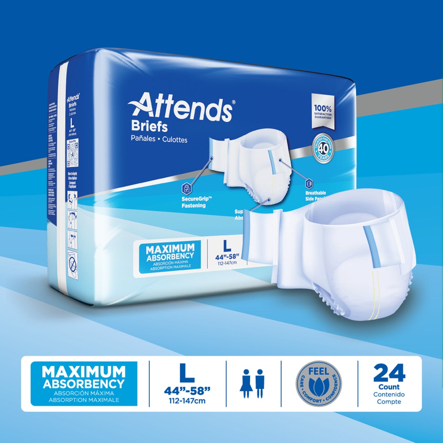 Attends® Briefs, Adult, Large, Heavy Absorbency, Disposable DDA30