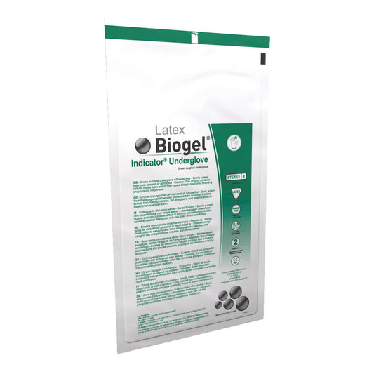 Surgical Underglove Biogel® Indicator™ Underglove Size 7 Sterile Latex Standard Cuff Length Smooth Green Not Chemo Approved - 31270