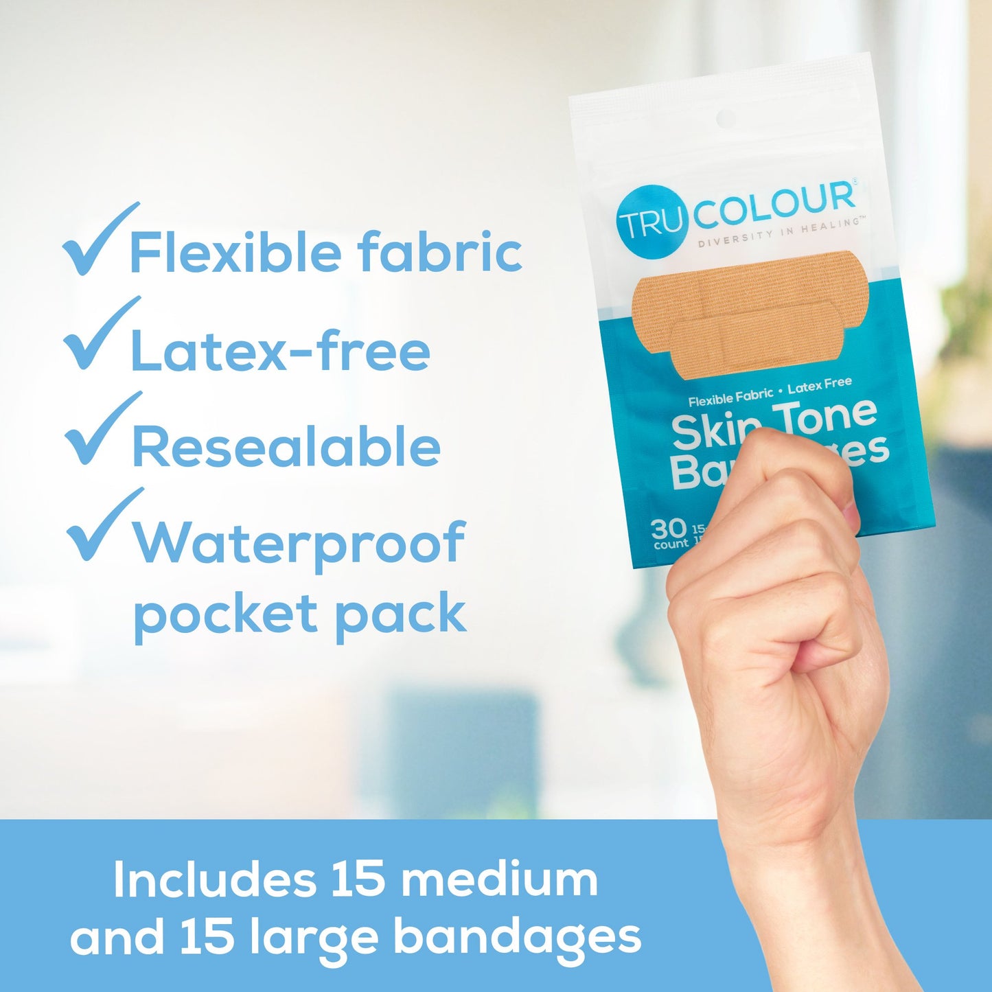 Tru-Colour Skin Tone Adhesive Bandages for Fair Skin Tone Shades TCB-161