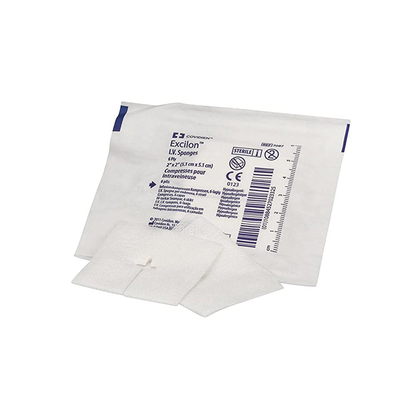 Excilon™ I.V. / Drain Split Dressing, 2 x 2 inch, Six-Ply 7087-