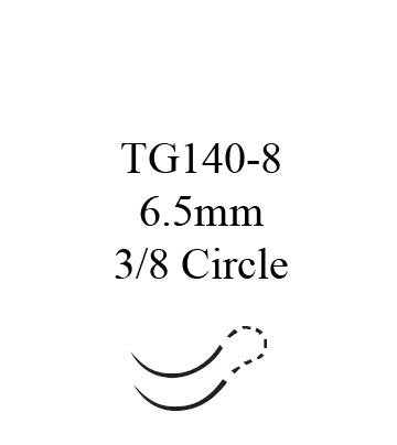 Absorbable Suture with Needle Coated Vicryl™ Polyglactin 910 TG140-8 3/8 Circle Spatula Needle Size 8-0 Braided - J548G