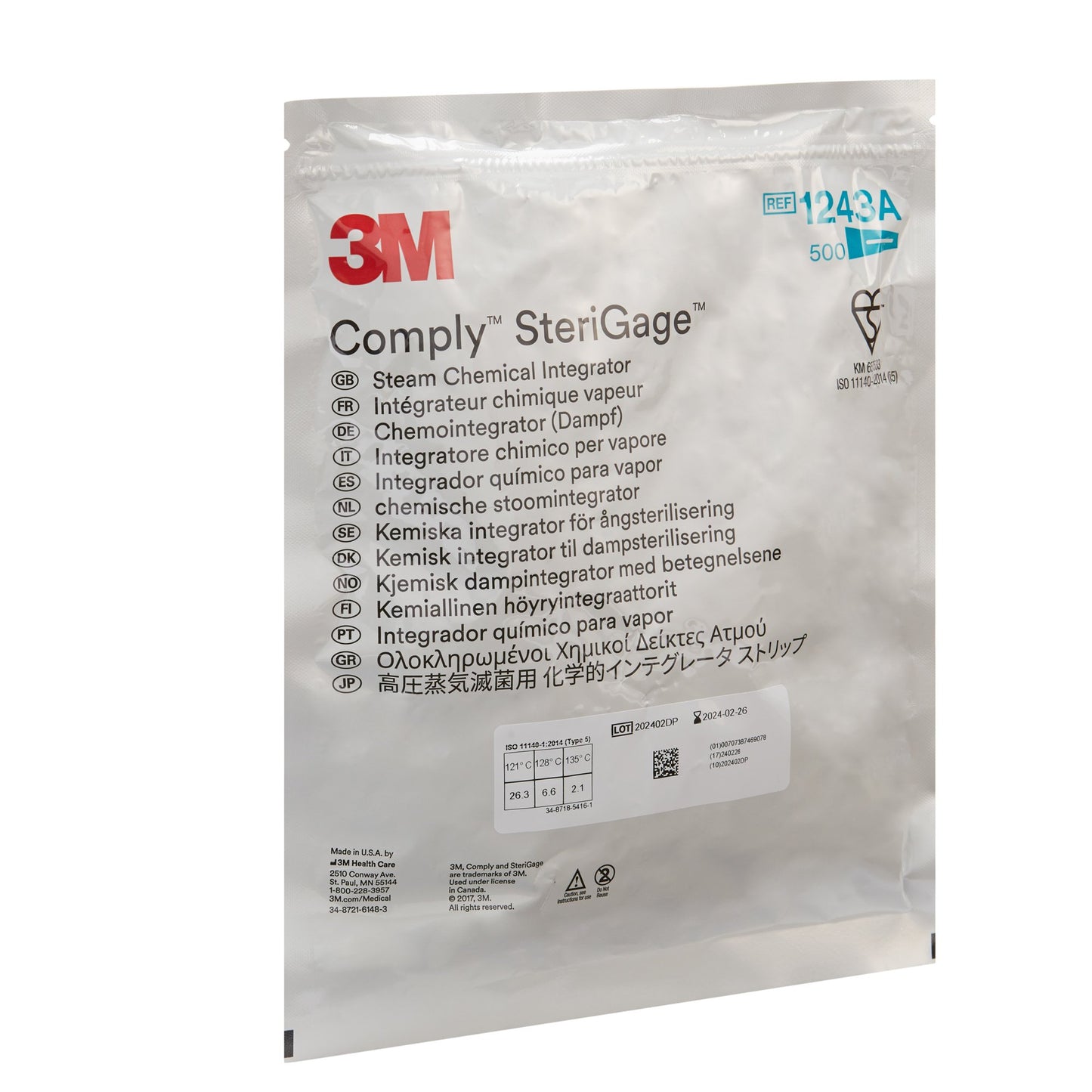 3M™ Comply™ SteriGage Chemical Integrator, Steam 1243A