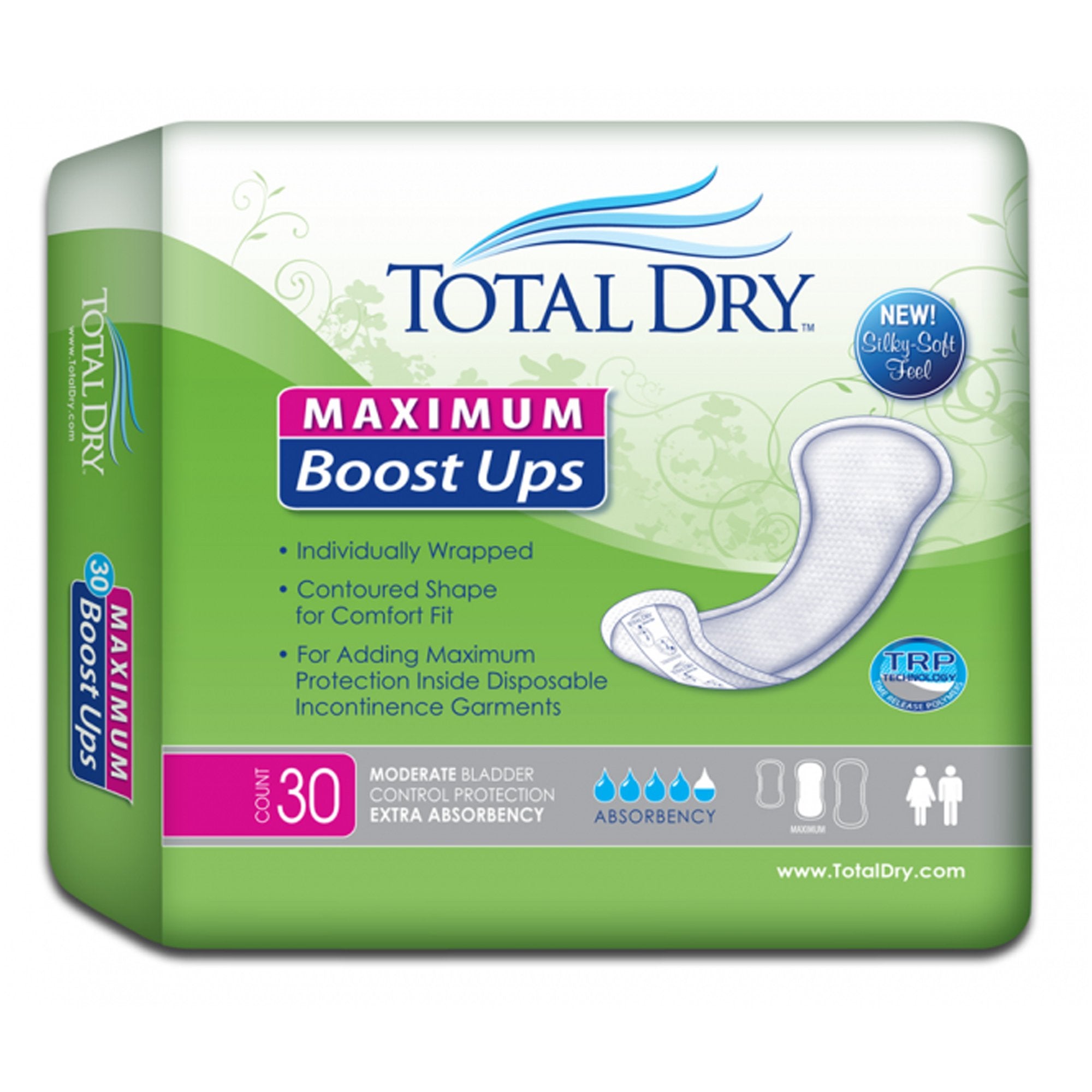 TotalDry™ Maximum Absorbency Incontinence Booster Pad, 13.8-Inch Lengt ...