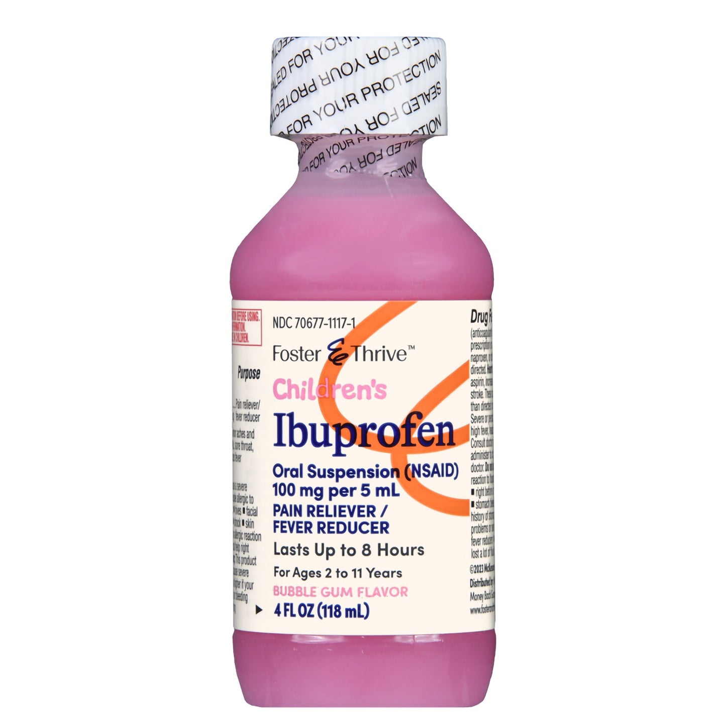 Foster & Thrive™ Ibuprofen Children's Pain Relief, Bubblegum Flavor 70677111701