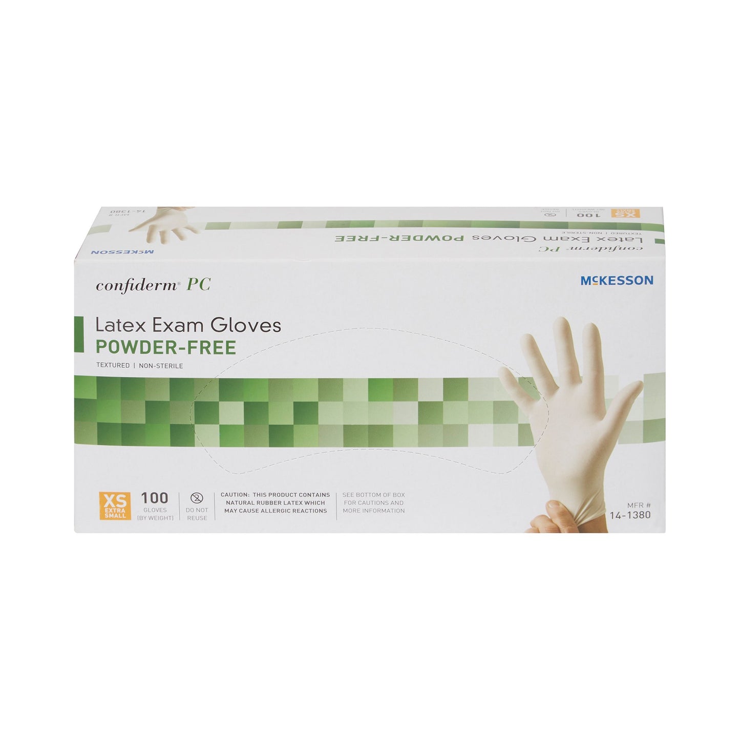 McKesson Confiderm® Latex Exam Glove, Extra Small, Ivory 14-1380