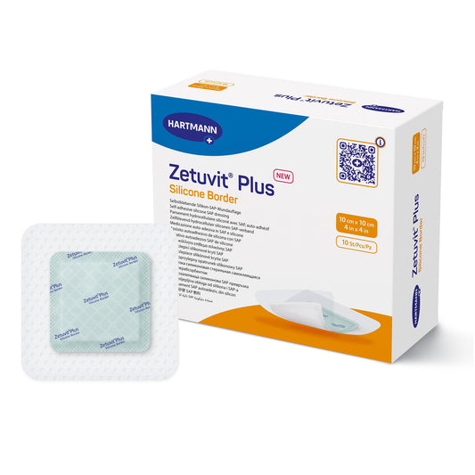 Zetuvit® Plus Silicone Border Super Absorbent Dressing, 4 x 4 Inch 413901