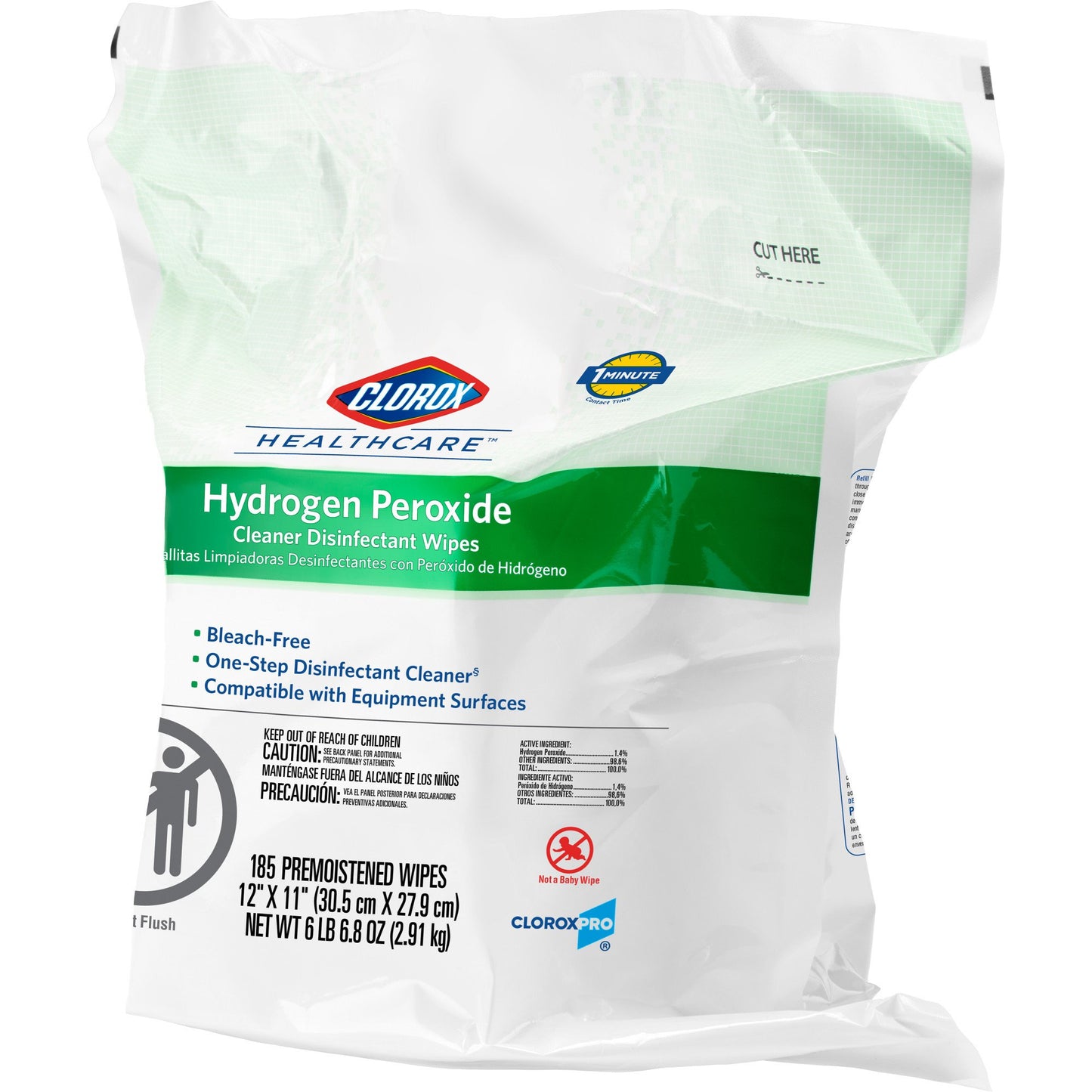 Clorox Healthcare® Hydrogen Peroxide Cleaner Disinfectant Wipes, Refill Pouch 30827