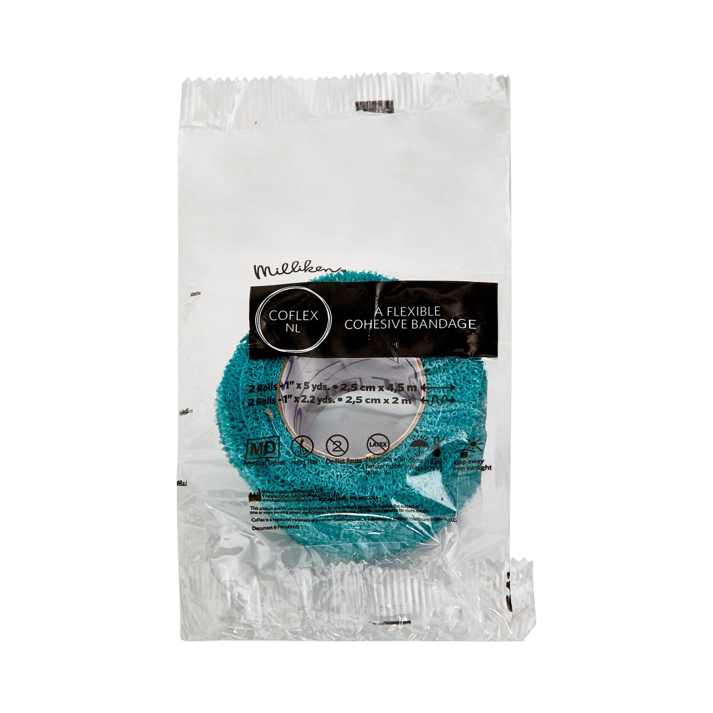 CoFlex® NL Self-adherent Closure Cohesive Bandage, 1 Inch x 5 Yard 5100RB-030