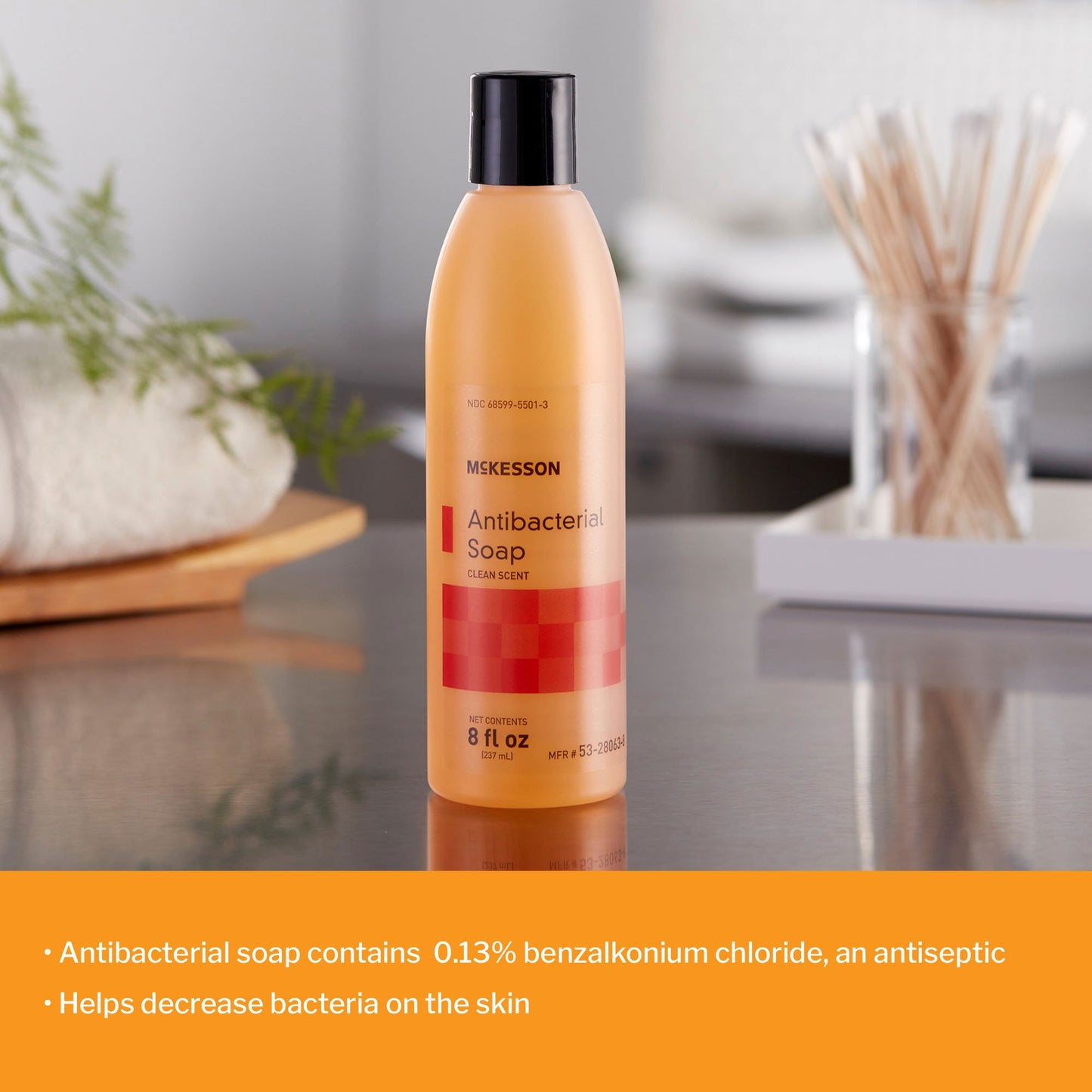 McKesson Clean Scent Antibacterial Soap, 8-ounce bottle 53-28063-8