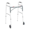 Dual Release Folding Walker with Wheels Adjustable Height drive™ Deluxe Aluminum Frame 350 lbs. Weight Capacity 25 to 32-1/4 Inch Height - 10211-4ASM