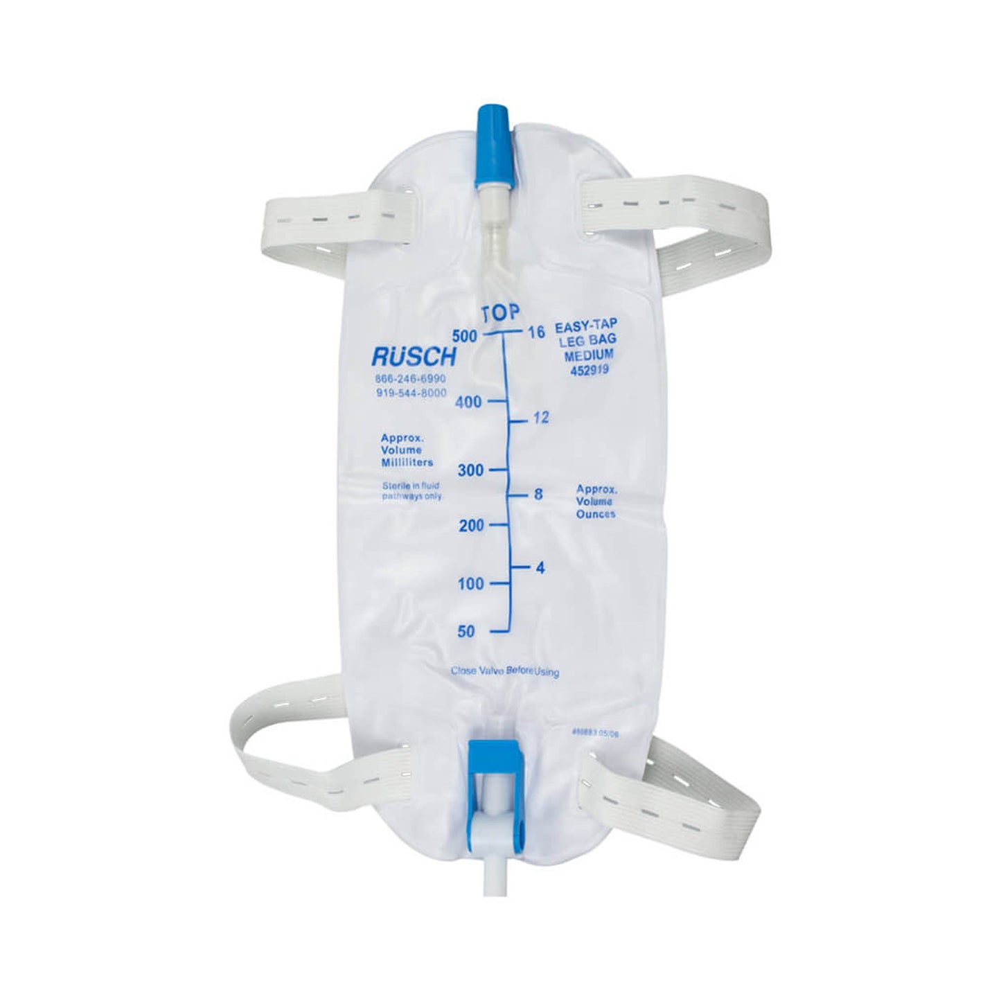 Teleflex LLC Easy Tap Urinary Leg Bag, 500mL 452919, Box of 48