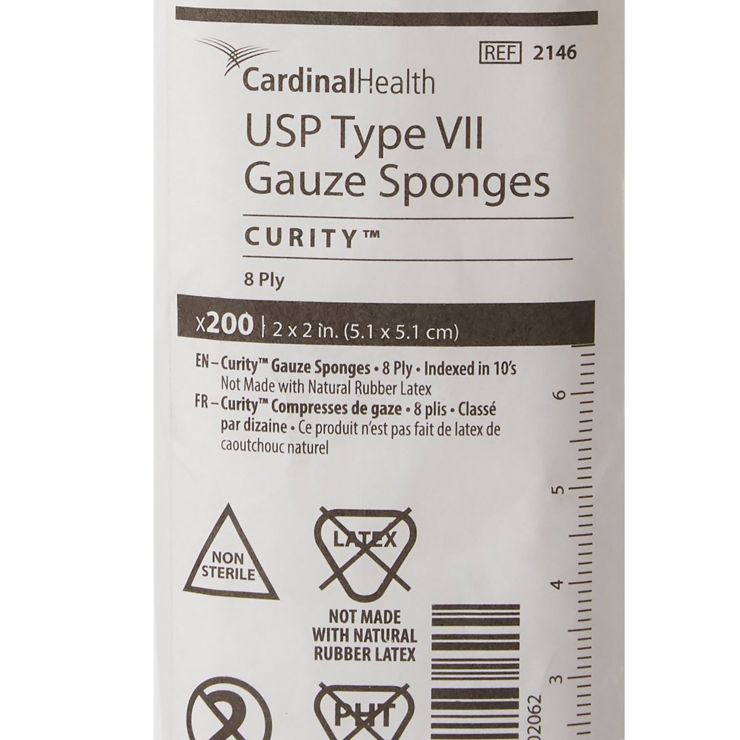Curity™ USP Type VII Gauze Sponge, 2 x 2 Inch, 8-Ply 2146-