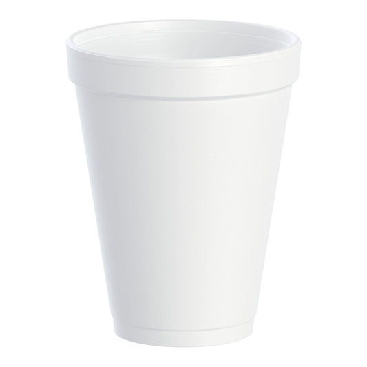 Dart Drinking Cup, White, Styrofoam, Disposable, 12 oz 12J12