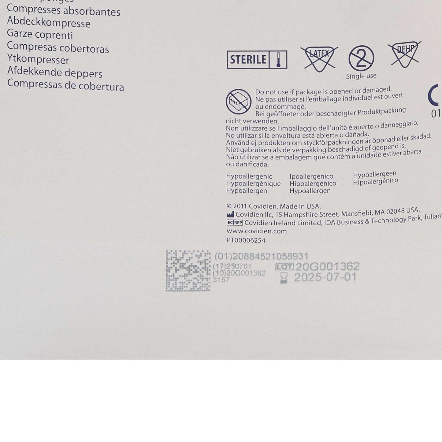 Curity™ Sterile Nonwoven Sponge, 3 x 4 Inch, 4-Ply 3157