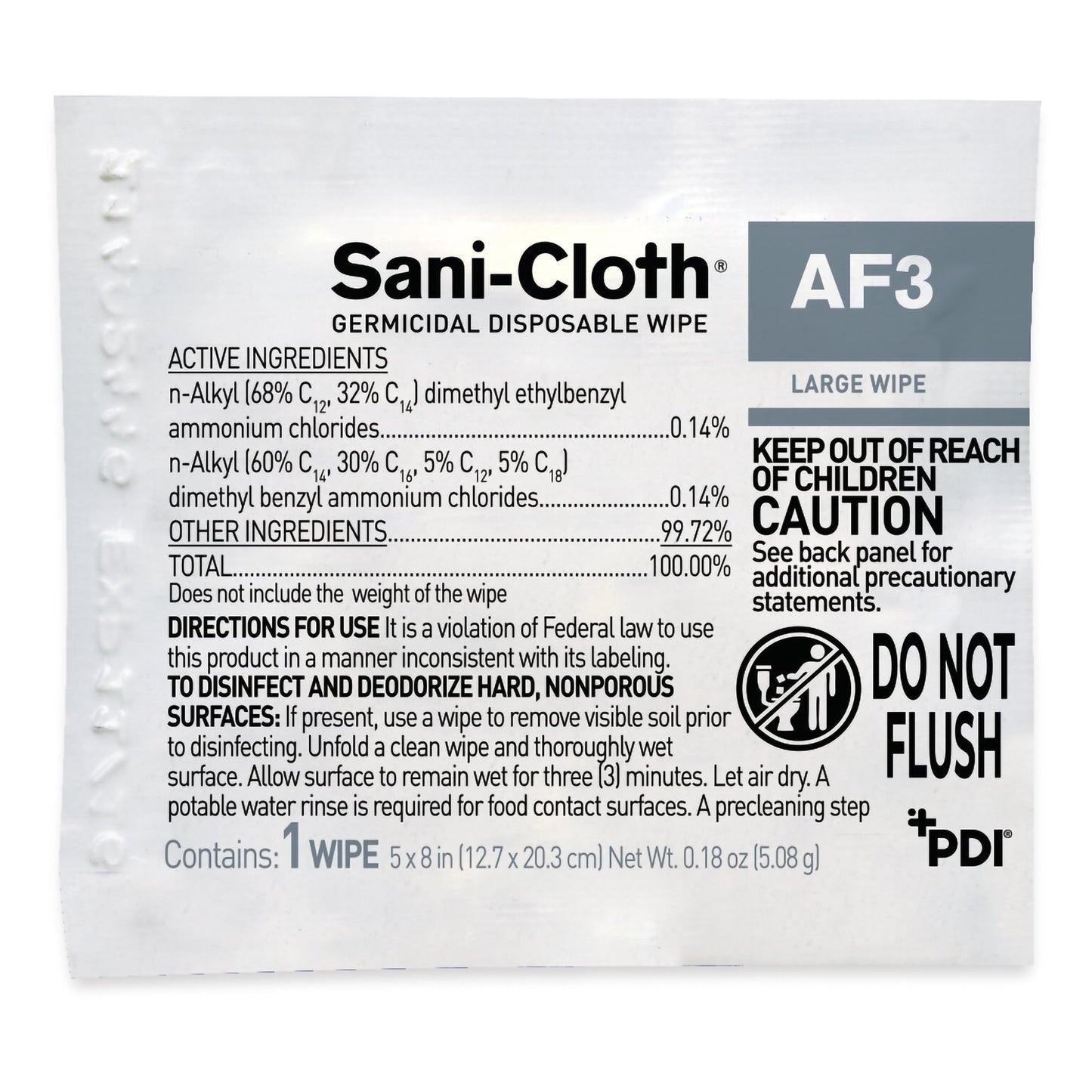 Sani-Cloth® AF3 Germicidal Large Disinfectant Wipes, Individual Packet, 50 ct. H59200