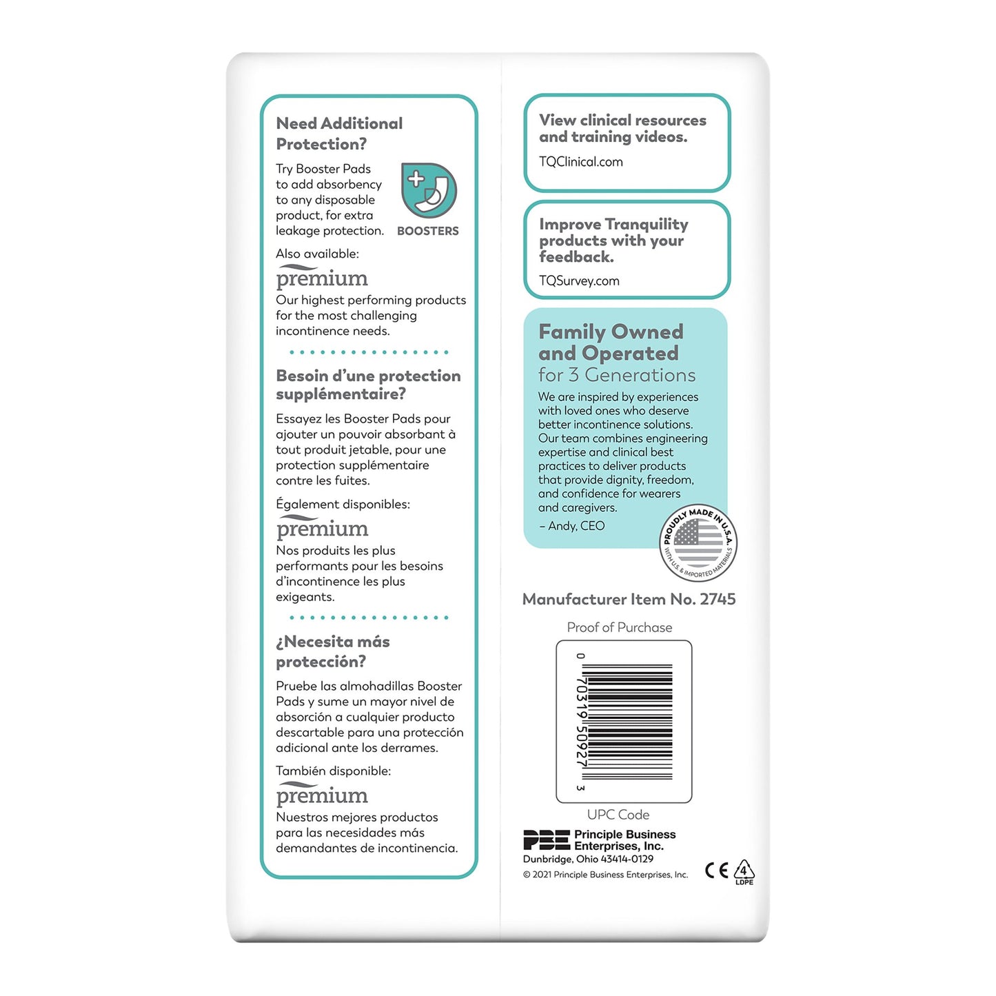 Tranquility® Essential Heavy Incontinence Brief, Medium 2745