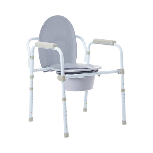 3-in-1 Commode Chair McKesson Fixed Arms Steel Frame Back Bar 13-3/4 Inch Seat Width 350 lbs. Weight Capacity - 146-RTL11158KDR