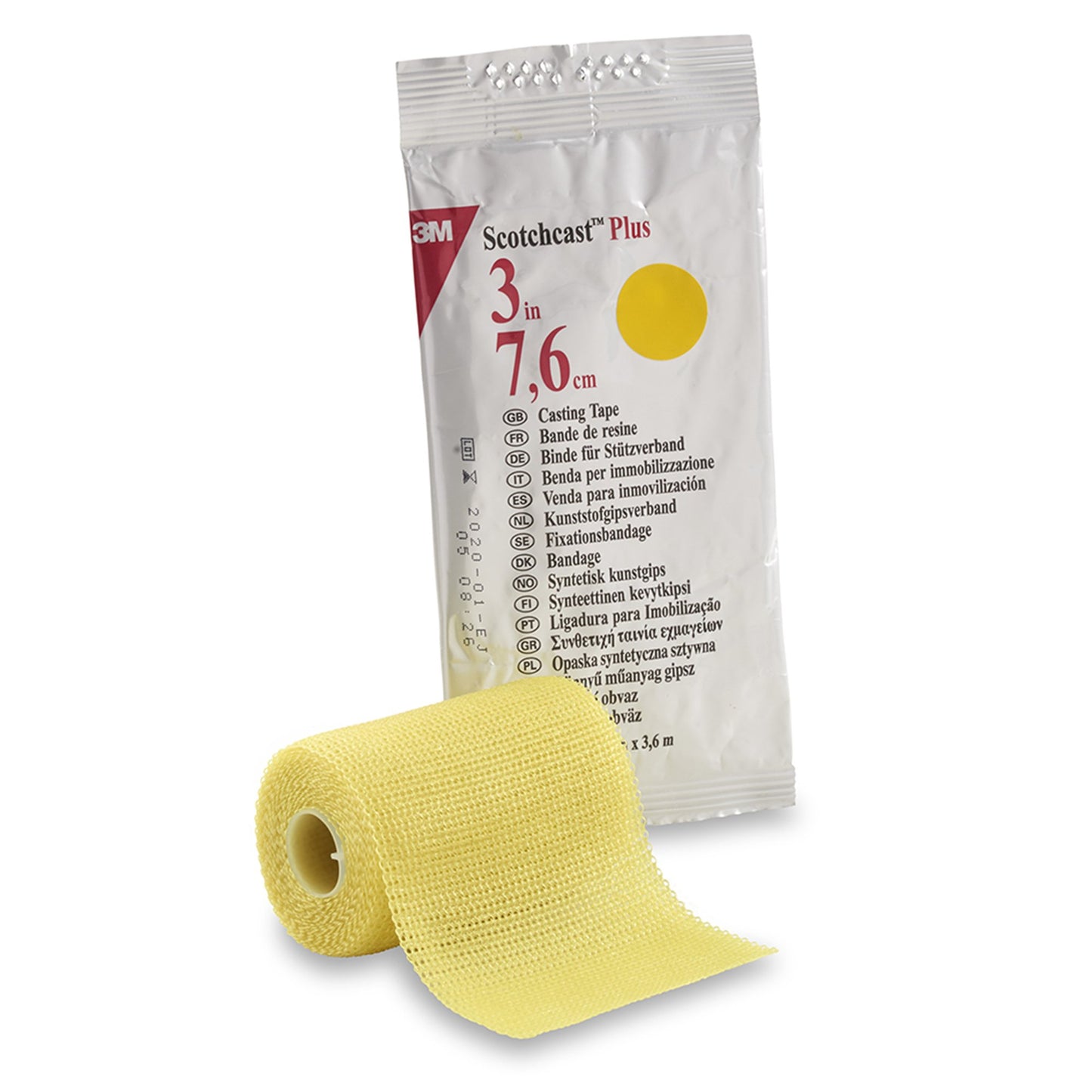 3M™ Scotchcast™ Plus Yellow Cast Tape, 3 Inch x 4 Yard 82003Y