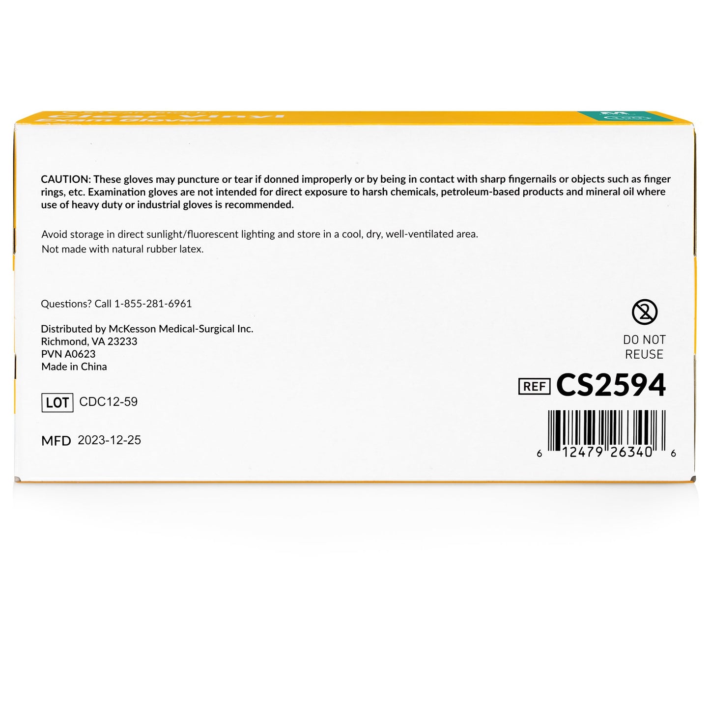 CareStock™ Vinyl Exam Glove, Medium, Ivory CS2594