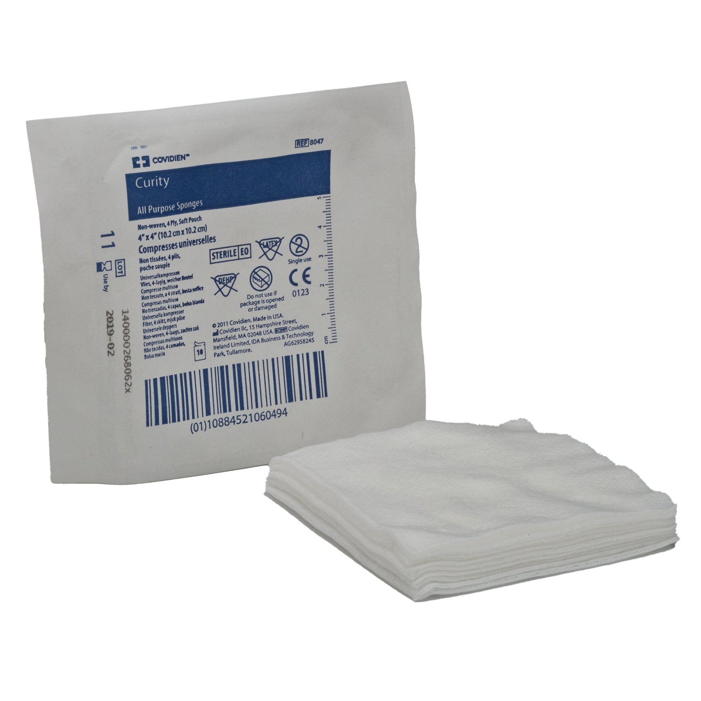Curity™ Sterile Nonwoven Sponge, 4 x 4 Inch, 4-Ply 8047-