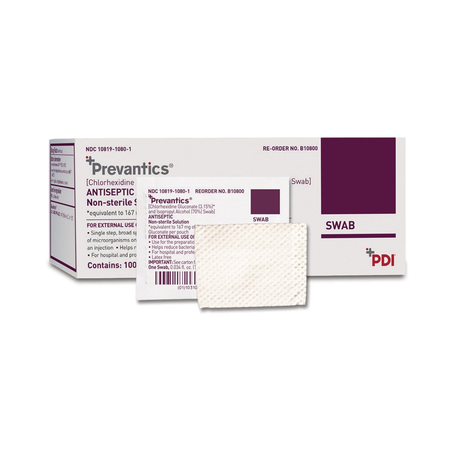 Antiseptic Prep Pad Prevantics® 3.15% / 70% Strength CHG (Chlorhexidine Gluconate) / Isopropyl Alcohol Individual Packet NonSterile - B10800