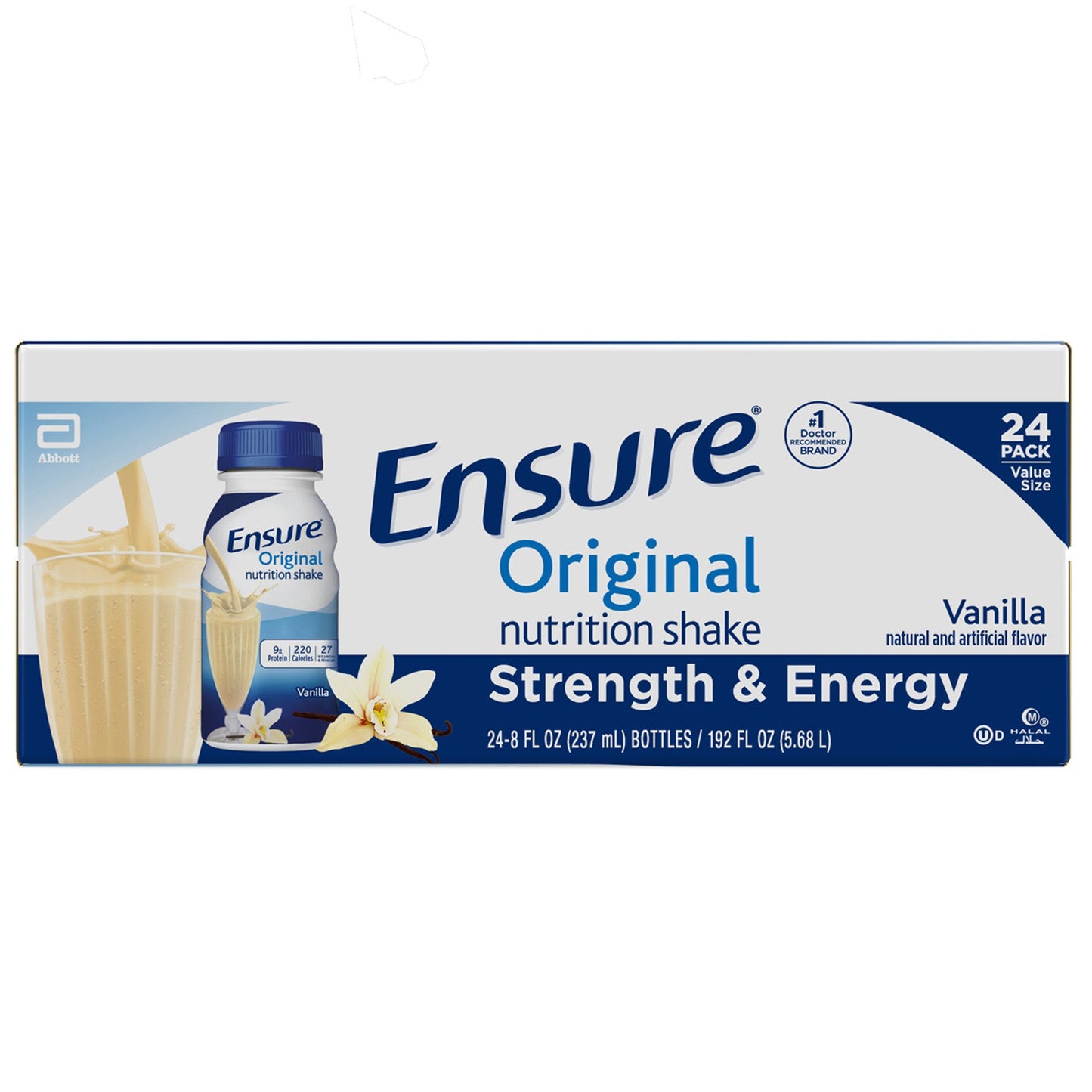 Ensure® Original Therapeutic Nutrition Shake, Vanilla, 8-ounce bottle 58297