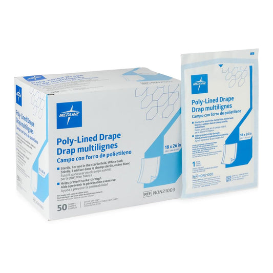 General Purpose Drape Medline Poly Lined Towel Drape 18 W X 26 L Inch Sterile NON21003
