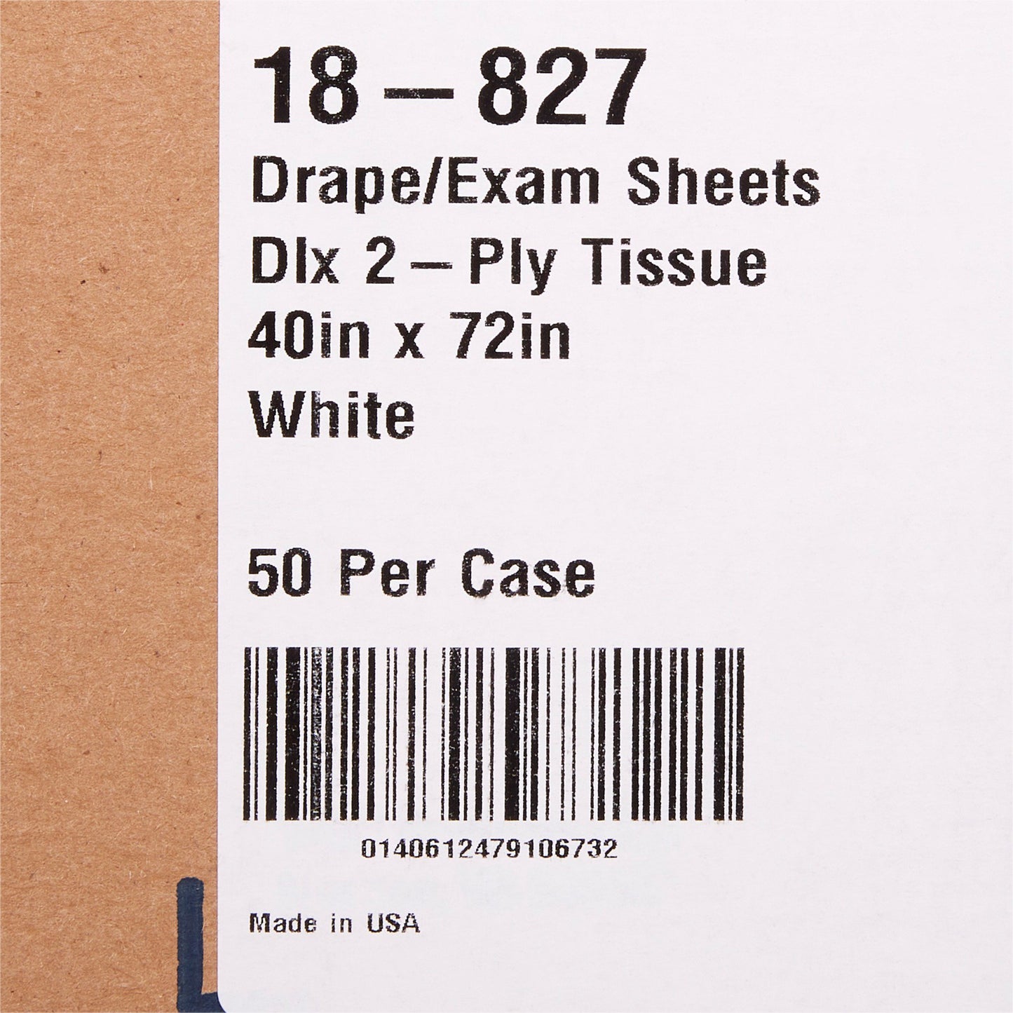 McKesson Nonsterile Physical Exam Drape, 40 x 72 Inch 18-827