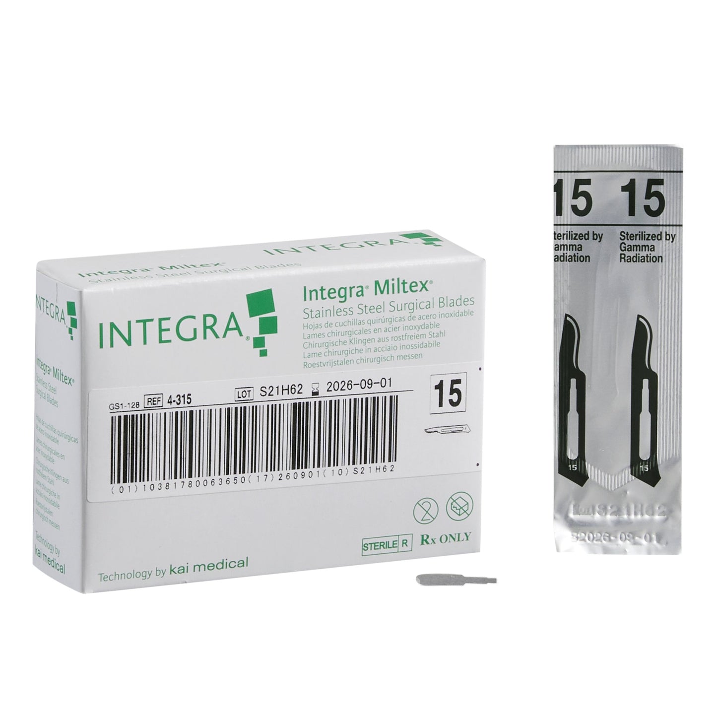 Surgical Blade Miltex® Stainless Steel No. 15 Sterile - 4-315