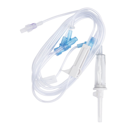 Primary IV Administration Set SafeDay™ Gravity 3 Ports 15 Drops / mL Drip Rate Without Filter 112 Inch Tubing Solution - 352640