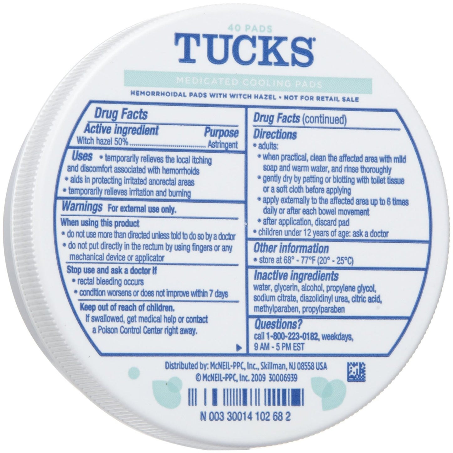 Tucks® Medicated Cooling Pads 04138800732