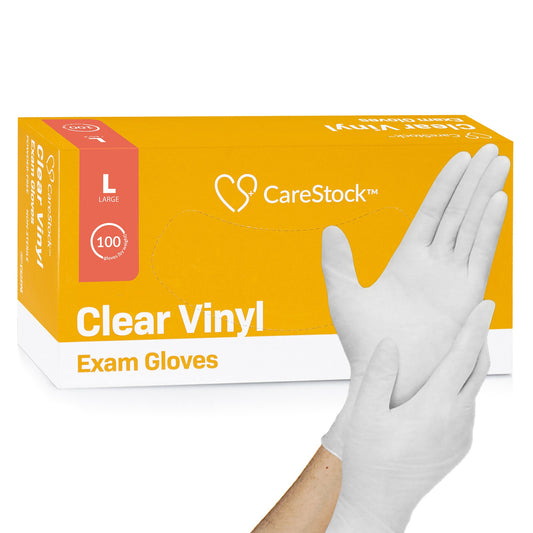CareStock™ Vinyl Exam Glove, Large, Ivory CS2596
