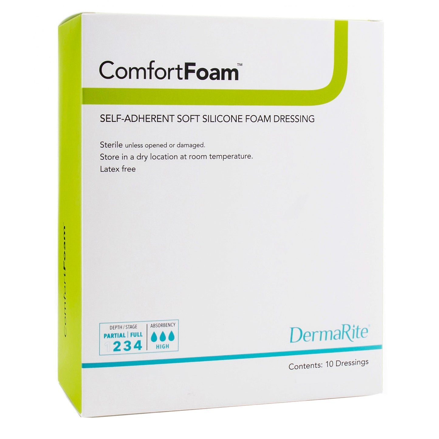 ComfortFoam™ Silicone Adhesive without Border Silicone Foam Dressing, 4 x 5 Inch 44450