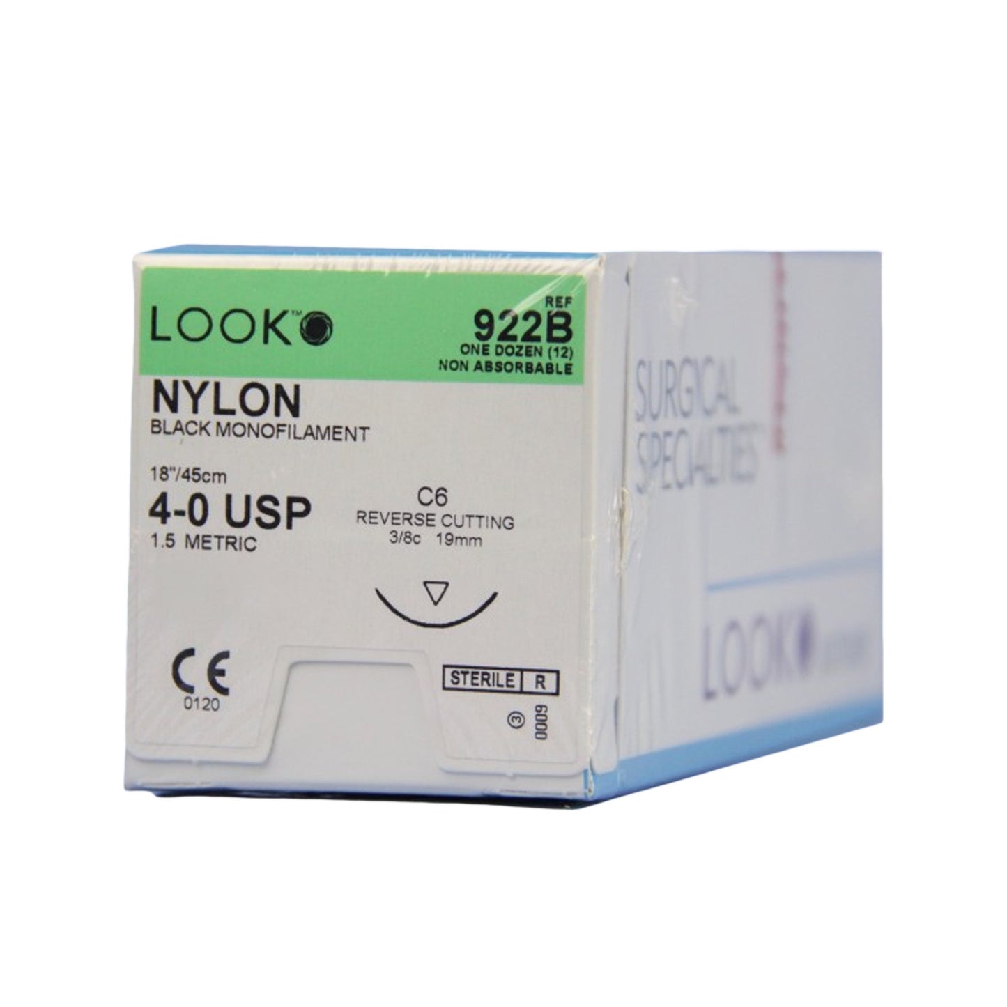 Surgical Specialties LOOK Suture with C6 Needle 922B, Box of 12