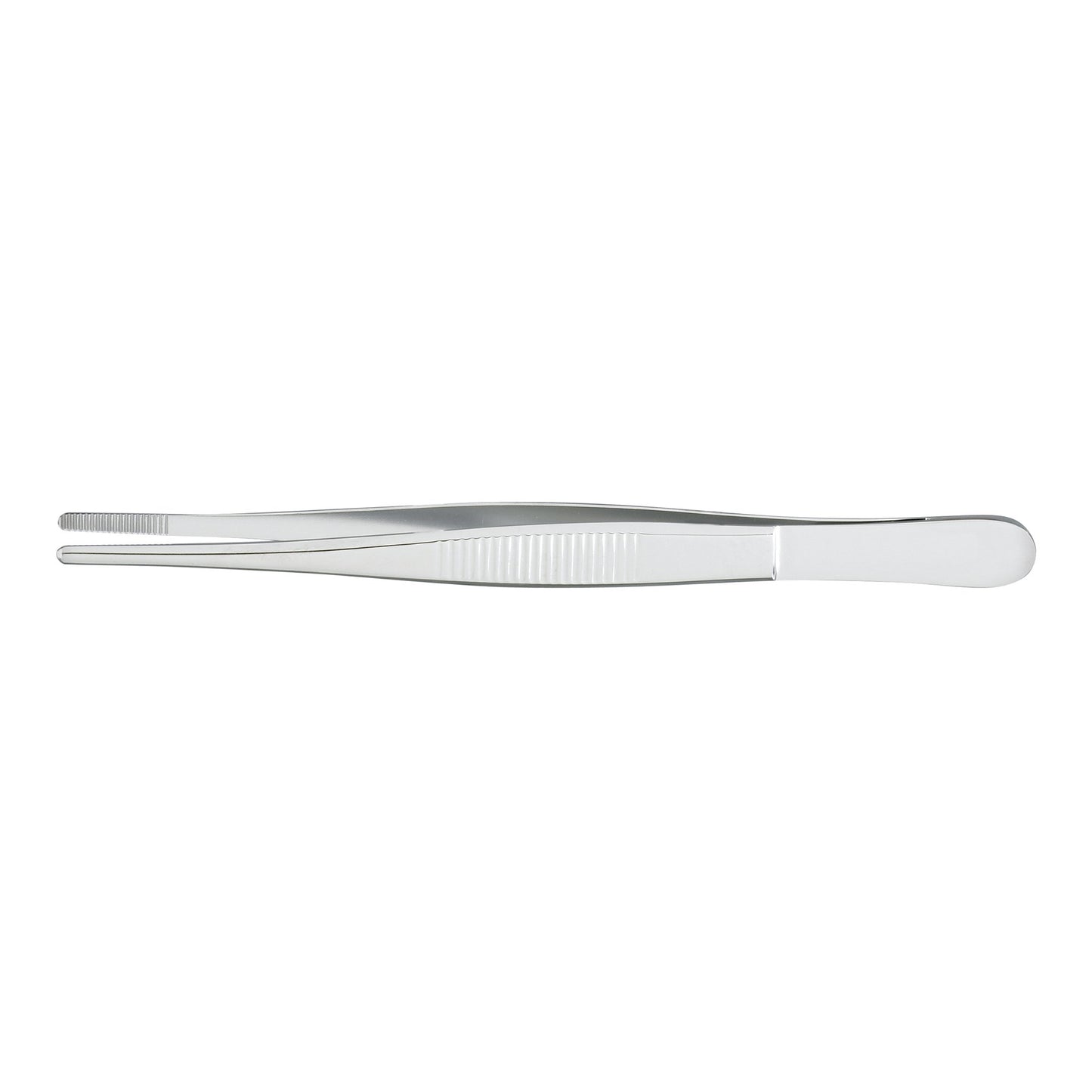 Dressing Forceps McKesson 5 Inch Length Floor / Office Grade Pakistani Stainless Steel NonSterile NonLocking Thumb Handle Straight Serrated Tips - 43-
