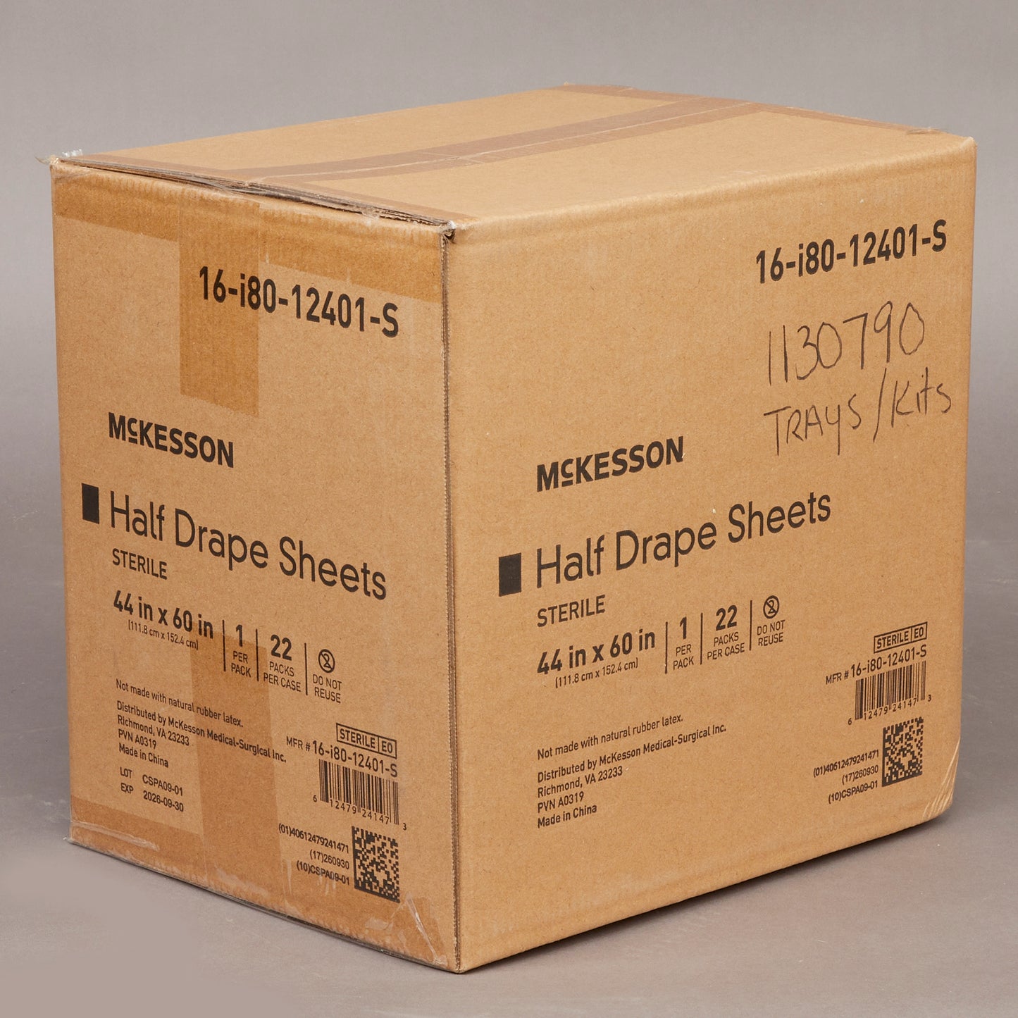 McKesson Sterile Half Drape Sheet, 60 x 44 Inch 16-I80-12401-S