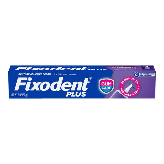 Fixodent Plus Denture Adhesive Cream Gum Care 07666030021
