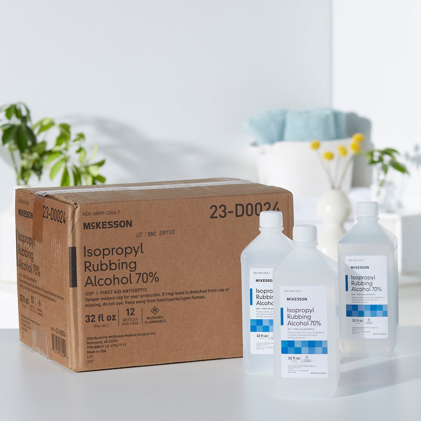 McKesson Isopropyl Alcohol Antiseptic, 32-ounce bottle 23-D0024