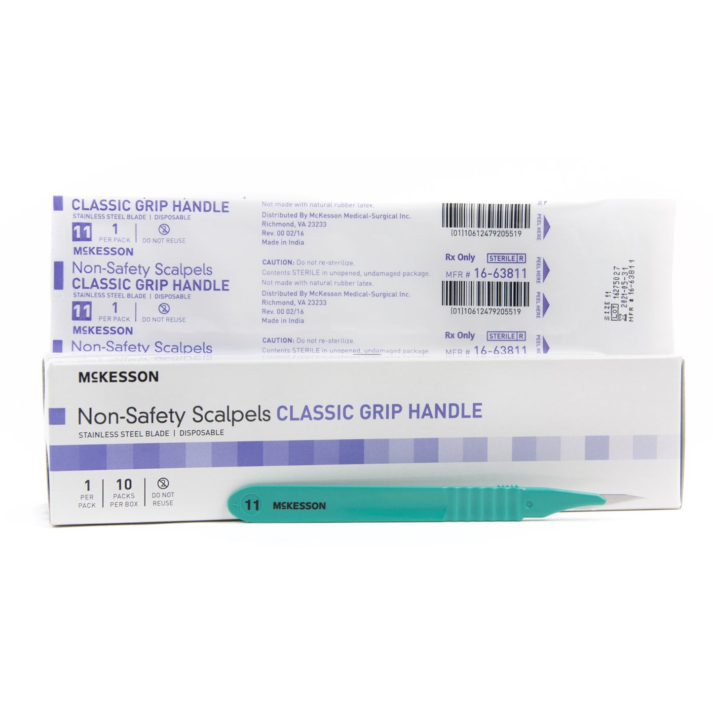 Scalpel McKesson No. 11 Stainless Steel / Plastic Classic Grip Handle Sterile Disposable - 16-63811